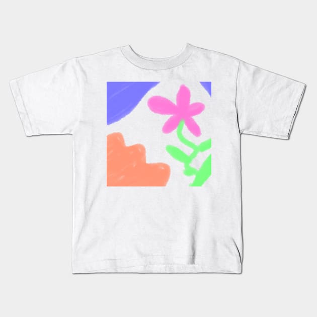 Pink blue green watercolor abstract art Kids T-Shirt by Artistic_st